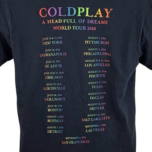 Coldplay Head Full Of Dreams 2016 World Tour T Navy Men’s S Unisex Women’s L - Picture 5 of 11